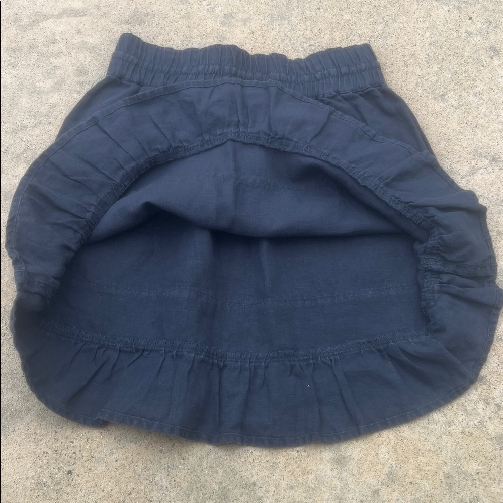 Athleta Poolside Ruffled Hem Grey Linen Skirt Women's Size 2 - Picture 8 of 9